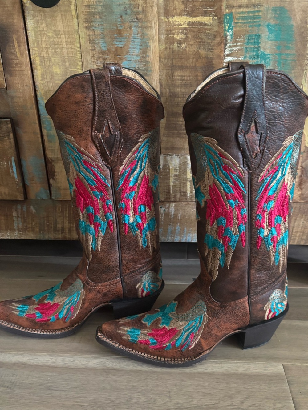 Tanner Mark Leather Cross Boots NWOT - Picture 5 of 8